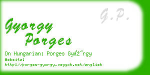 gyorgy porges business card